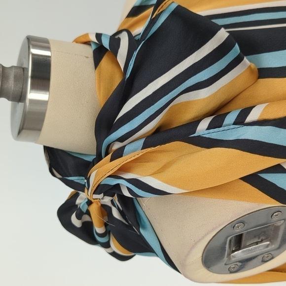 Zara Striped Satin Top + Skirt Yellow Black S retro preppy Business casual - Picture 4 of 8